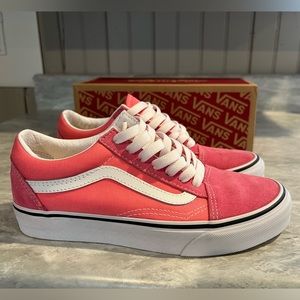 Vans Women's Athletic Shoes in Pink and White